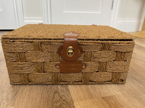 Vintage woven wicker hamper - woven,